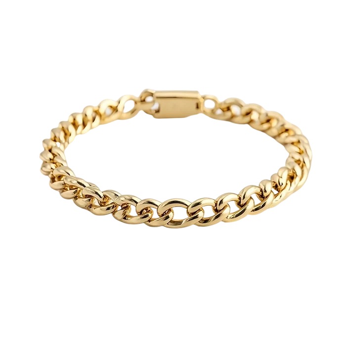 Pulsera de oro en cadena curva de Cronojoyas