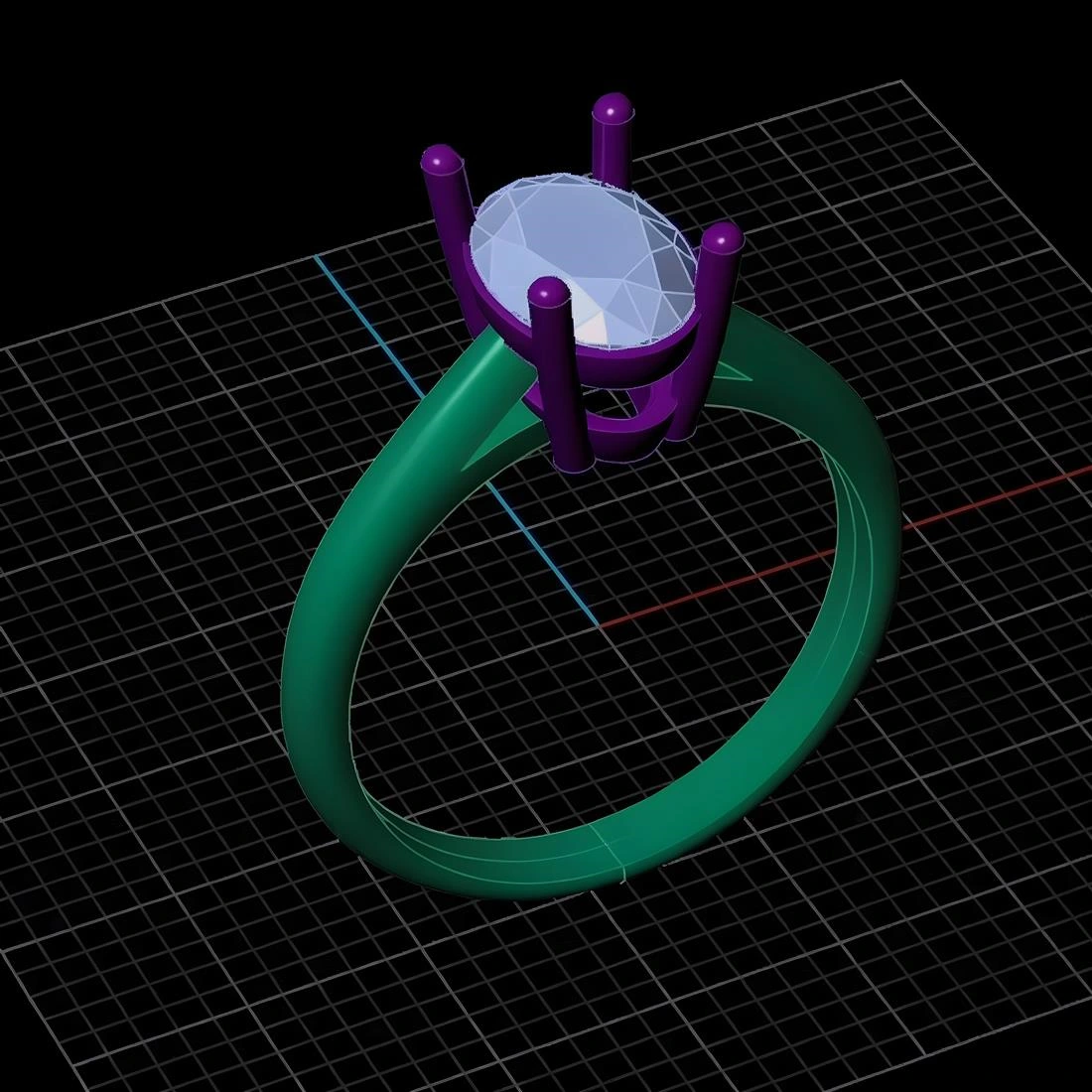 Render 3D de diseño de anillo personalizado de Cronojoyas